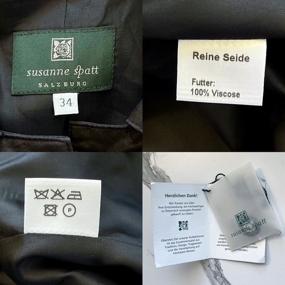 Susanne Spatt Silk Rhinestone Trench Jacket Black Size 34 NWOT - Picture 8 of 10